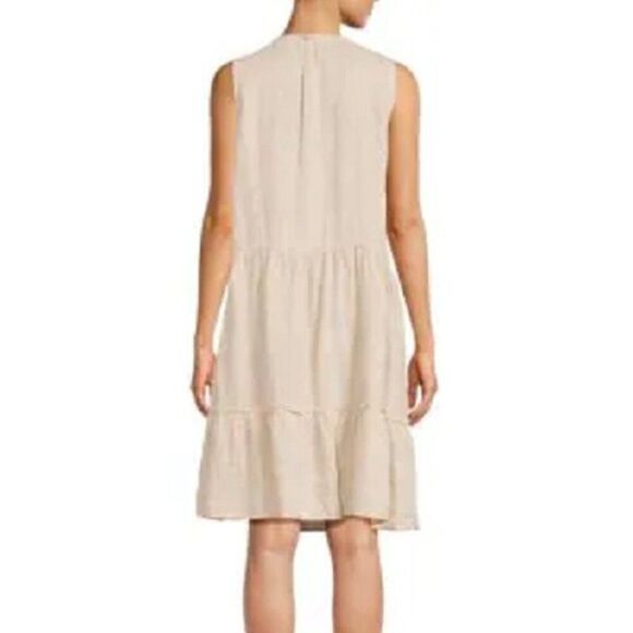 J.McLaughlin Women's Natural Christa Linen Tassel Tiered Shift Dress Tan Size XS - Picture 2 of 8